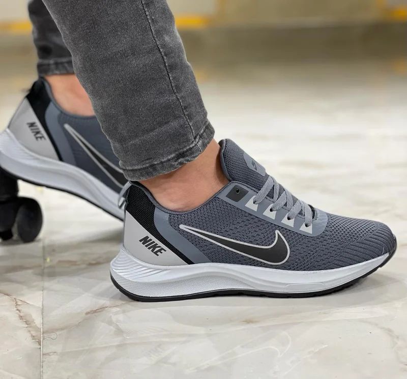 NIKE AIR ZOOM STRUCTURE 23 MEN Grey -White Laced Sneakers