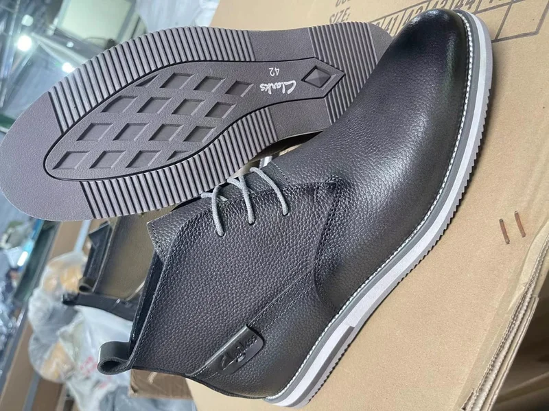 Original  Leather Clark Boots-GREY