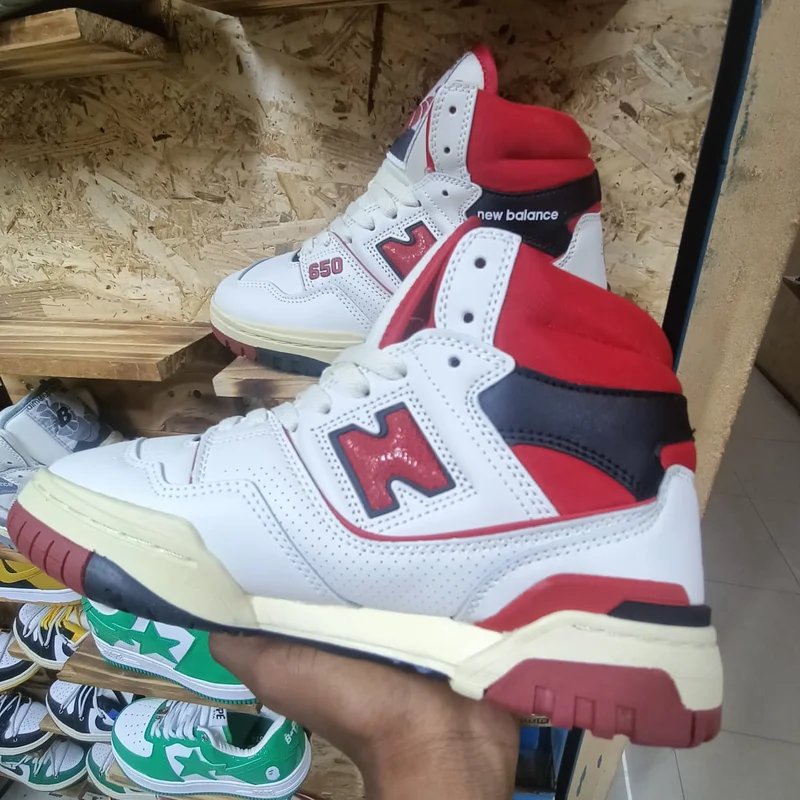 Original New balance 650 Accessible Unisex sneaker White Red