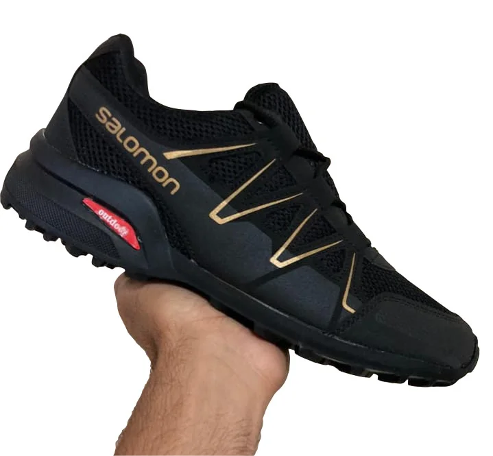 Outdoor  Salomon Black -Gold Speedcross Letao Men's Shoes