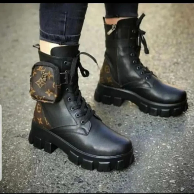 Prada Monolith Mini Bag Lug Sole Combat Boot Women Boots