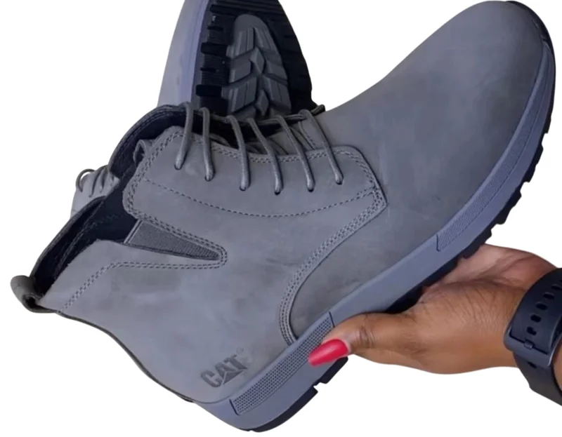 Premium Caterpillar Casual Boots for Men- grey