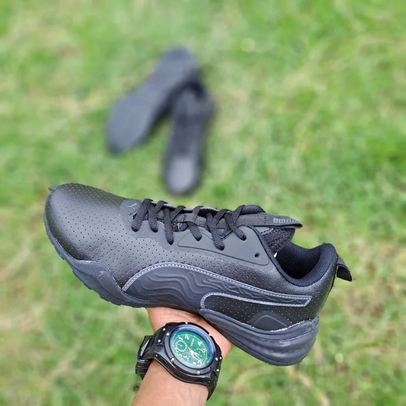 Puma Lqdcell New Leather Classic Vintage Trend Sport Casual Running Shoes Black