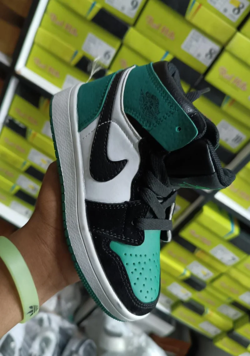 Quality Kids Shoes Nike Air Jordan 1 Green Children Sneakers