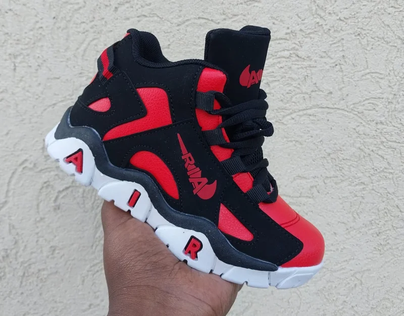 Quality Kids Shoes Nike Barrage Black White Red Children Sneakers