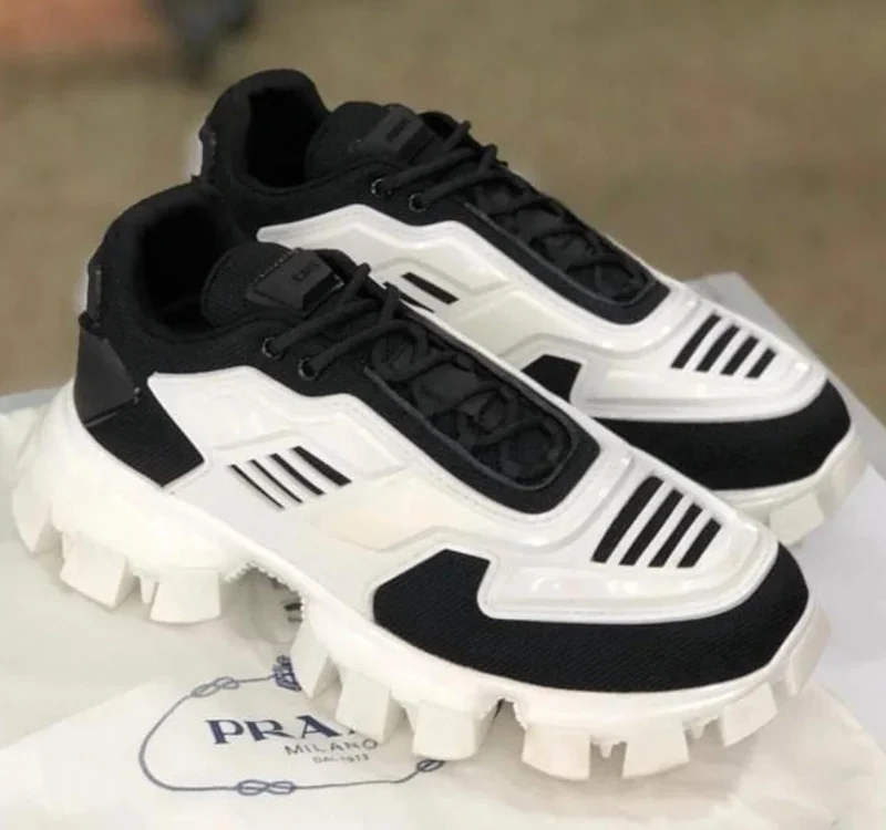 Quality Prada Cloudbust Thunder Sneakers White-Black Shoes