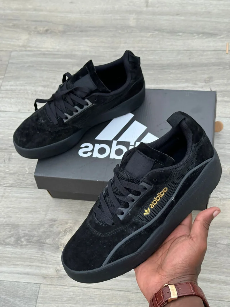 QUALITY SUEDE ADIDAS LIBERTY CUP SNEAKERS-ALL BLACK