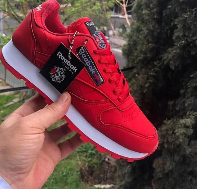 Red Reebok Classic Leather Sneakers