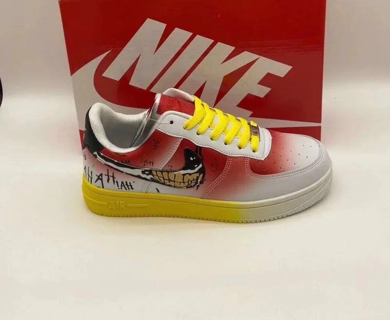 Red/White/Yellow Unisex Custom Nike Air Force 1