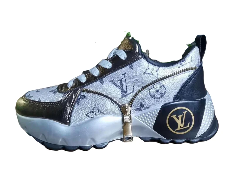 Silver/White/Brown LV Shoes