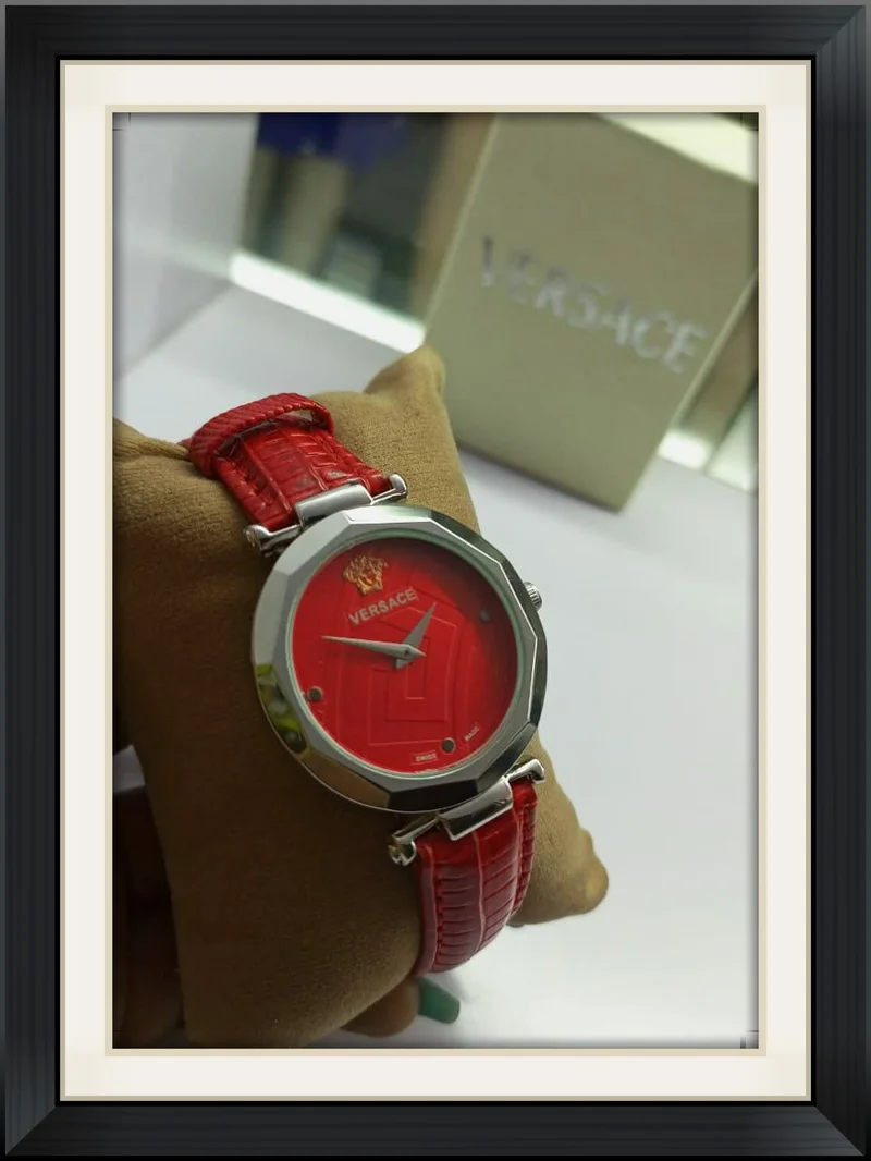 Sleek and Stylish Red Versace Watch/Laies Versace Watch/red watch,  luxury watch