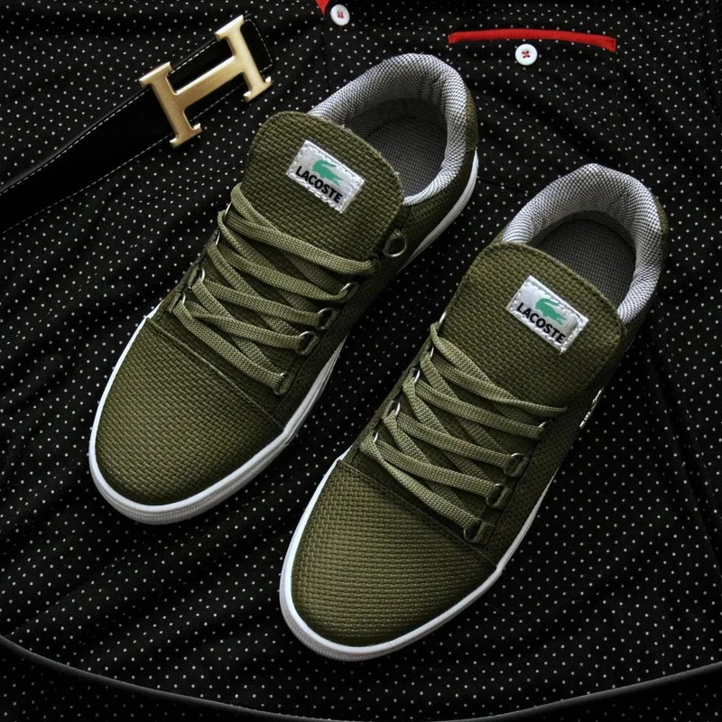 Sneakers Fashionable LACOSTE Rubberized Leather Quality Shoes