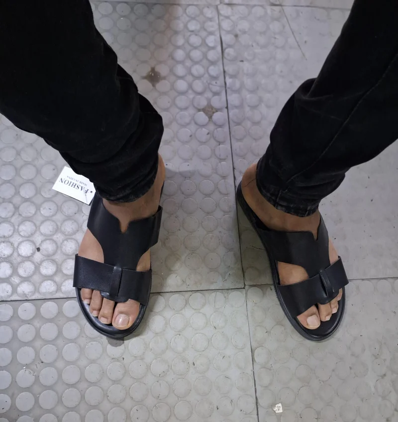 Summer Every Step Smart Casual Men Leather Sandals-Black