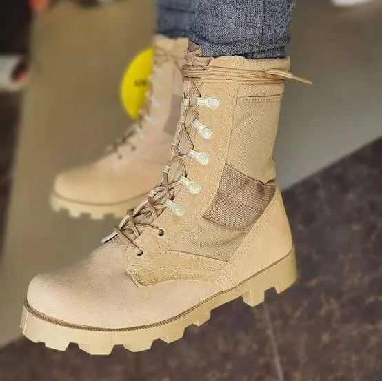 Tactical Unisex Military Combat Siwar Boots in Tan