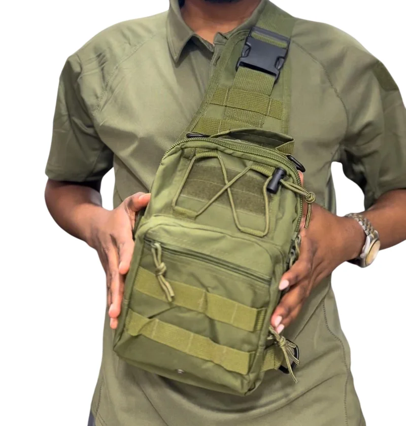 Tactical Waterproof Military Sling Bag Hiking Mole- Army Green