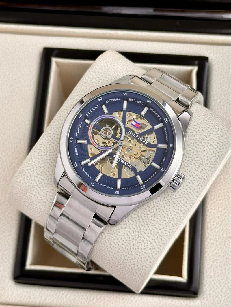 Tommy Hilfiger 7AA Premium Quality Collection For Men Silver Blue