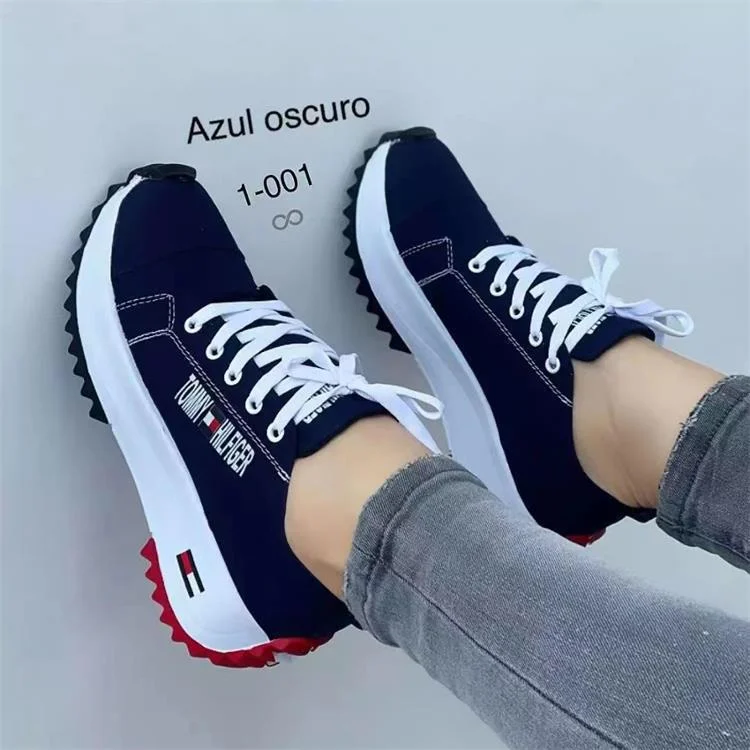 Tommy Hilfiger Casual Ladies Sneakers Women's Laced Blue Shoes