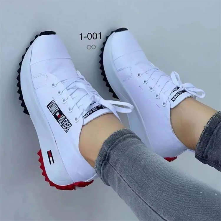 Tommy Hilfiger Casual Ladies Sneakers Women's Laced White Shoes