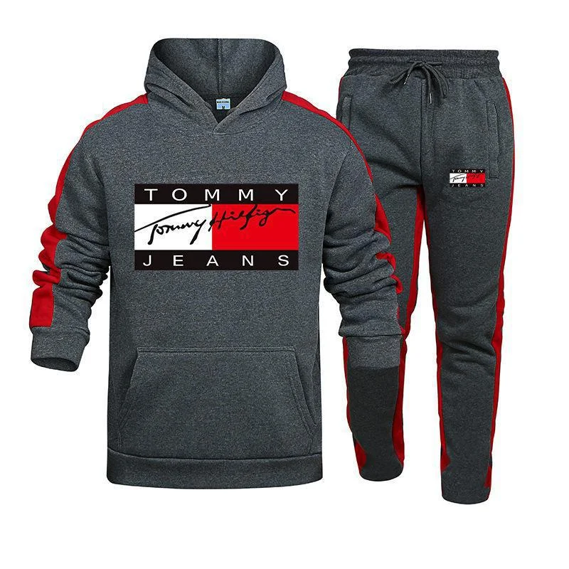 Tommy Hilfiger Jeans Unisex Tracksuit Hooded and pants in Grey