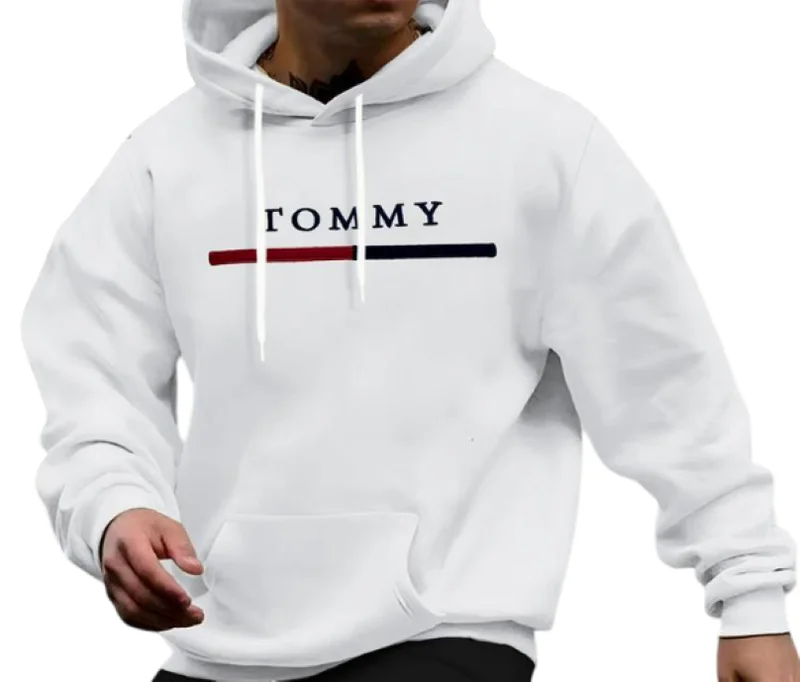 Tommy Hilfiger-White Tracksuit Hooded and Black pants