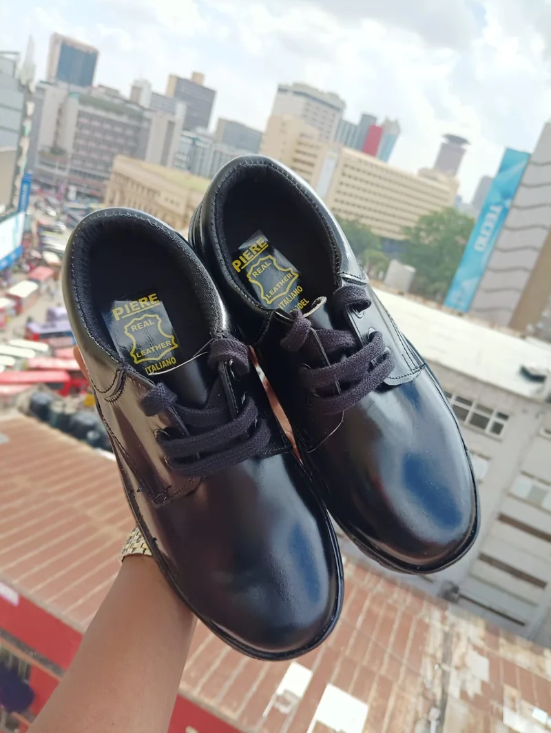 Unisex Black  Back To School  Shoes Leather Shoes