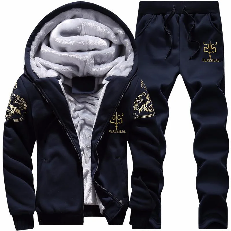 Unisex Heavy and Warm  Set Tracksuit Hooded Jacket and pants