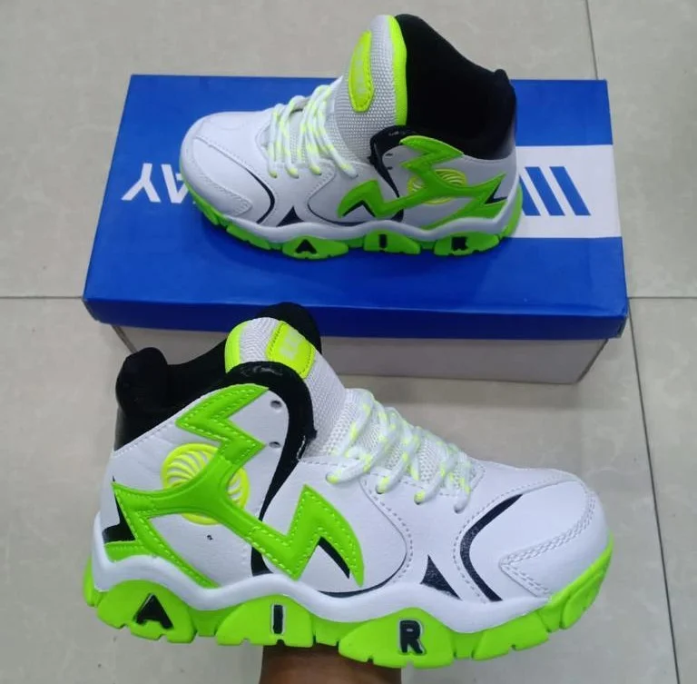 Unisex Kids Designer Nike Air Sneakers White Green Fashion Shoes