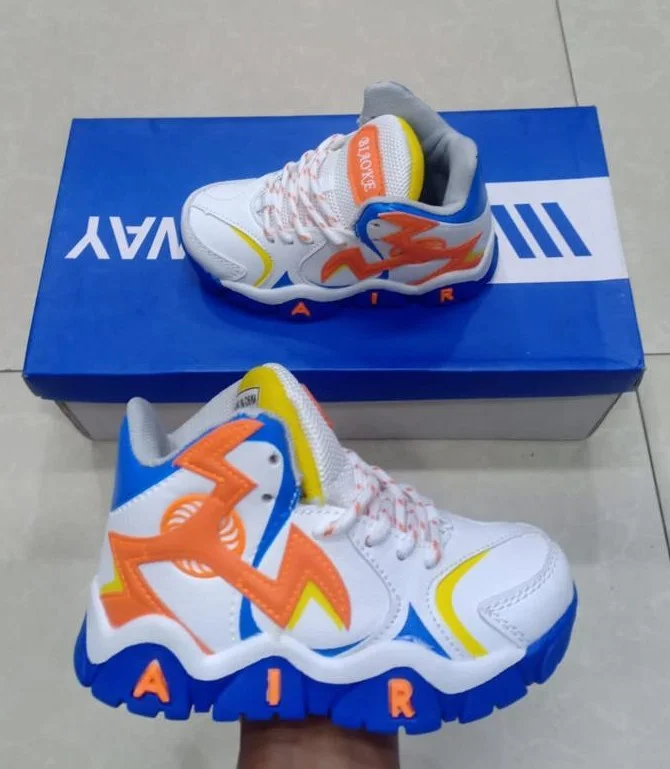 Unisex Kids Shoes Nike Air Designer Sneakers White Orange Blue