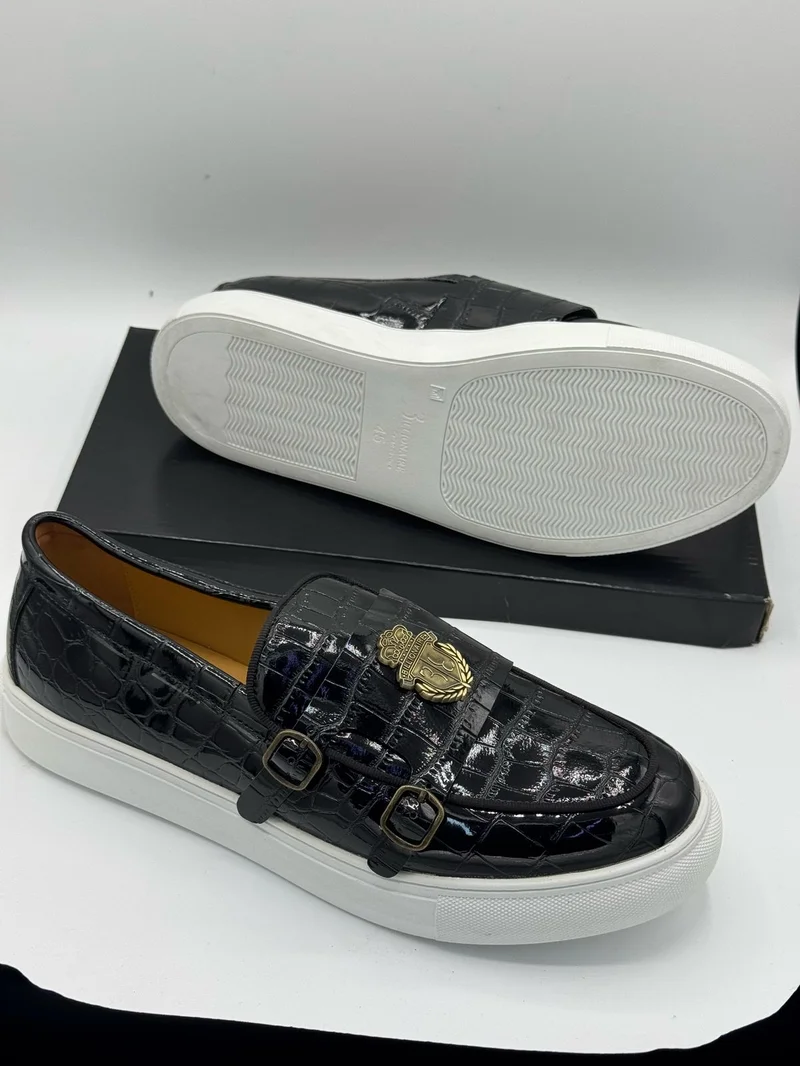 WET LOOK BILLIONAIRE LEATHER SHOES.