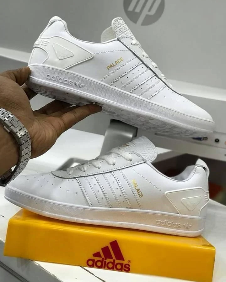 White Adidas Mens Palace Skateboarding Shoes