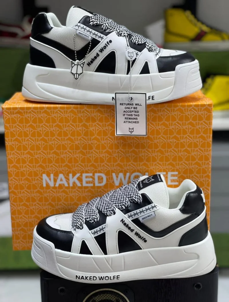White and Black Quality Original Naked Wolfe Unisex Sneakers