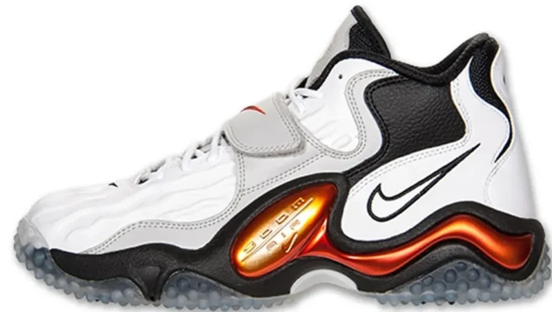 White Black Grey Gold Nike Air Zoom Turf Jet 97 Barry Sanders Basketball Shoes