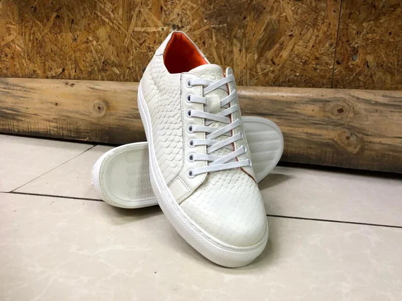 White Boludi Genuine Leather Sneakers Comfortable Flexible Sneakers