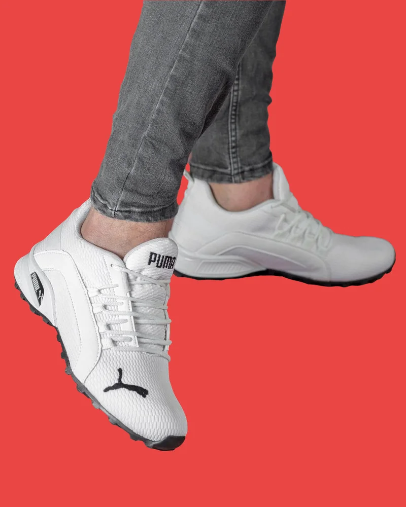 White Puma Axelion Spark Athletic Gym Running Shoe Unisex Sneakers