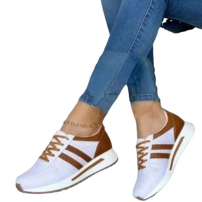 Women Quality and Durable Ladies Casual Sneakers Luciana White Gold
