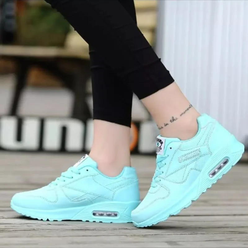 Women shoes Designer PU leather spring casual sneaker Electric Blue outdoor