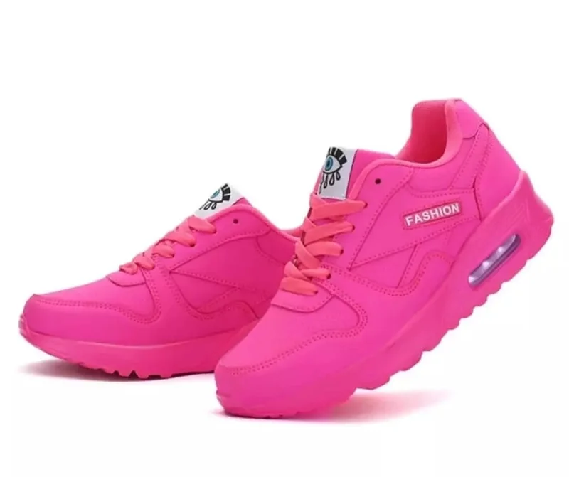 Women shoes Designer PU leather spring casual sneakers outdoor- Pink