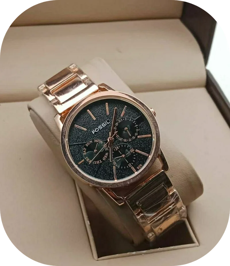 Women's Fossil Watch | Rose Gold | Green Dial | Multi-Function | Gift Idea