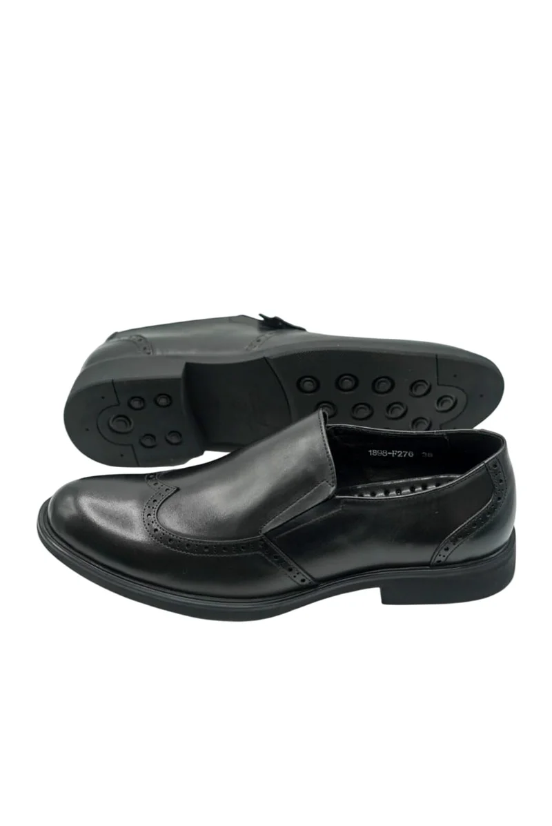 All Black Breathable Nobby Cavalli Men's Dress Shoes – Slip-on Pure & Leather