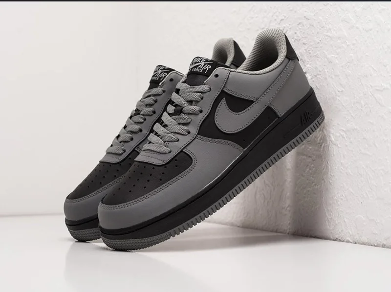 GREY-BLACK NIKE AIR FORCE 1 LOW  SNEAKERS