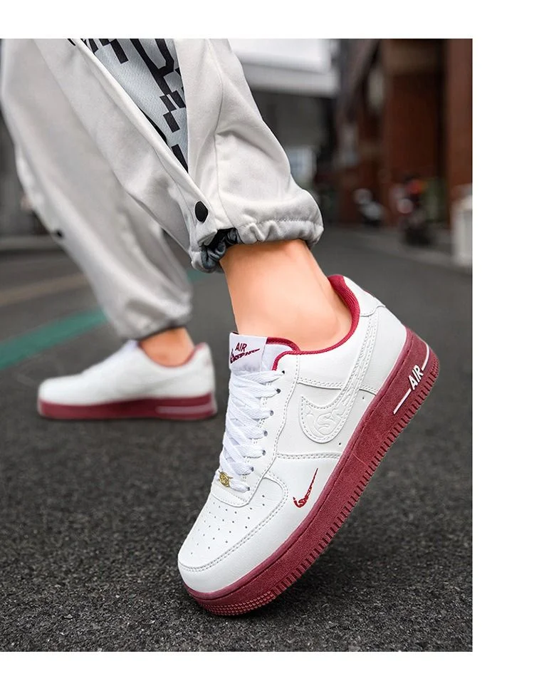 RED-WHITE NIKE AIR FORCE 1 LOW SNEAKERS