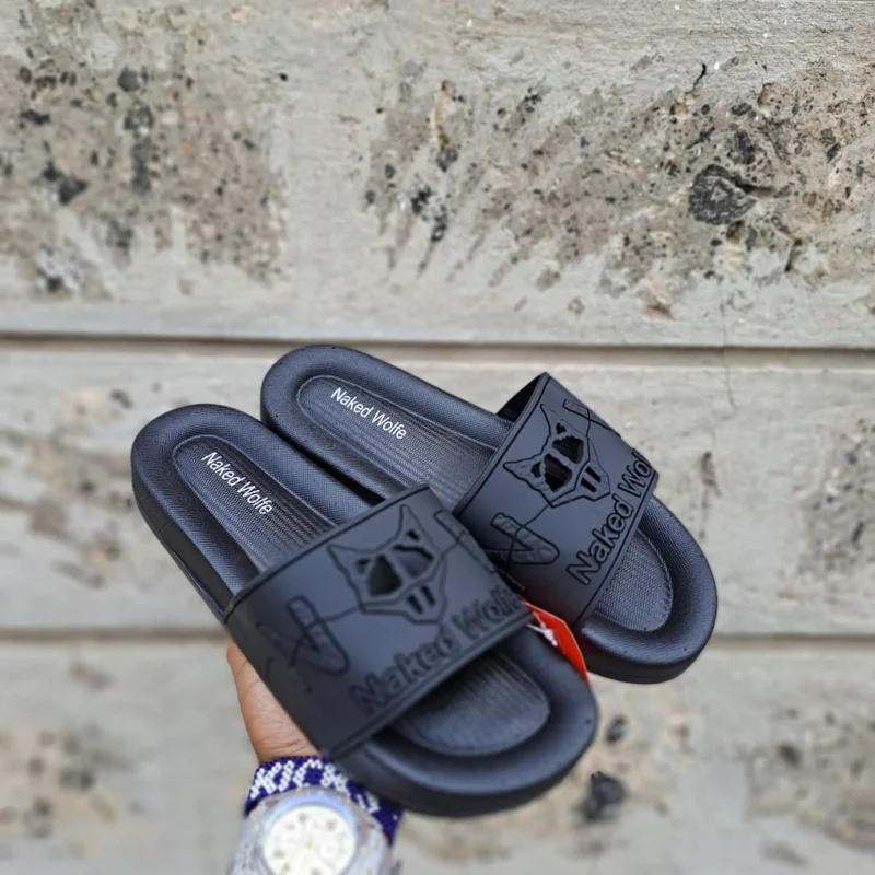 All Black Quality Original Naked Wolfe Unisex Slides