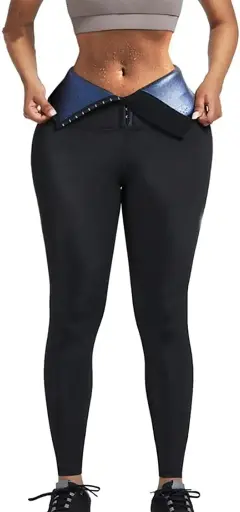 SAUNA SWEAT PANTS, UNISEX  HIGH WAIST NEOPRENE SLIMMING LEGGINGS COMPRESSION THERMOS WORKOUT EXERCISE BODY SHAPER 