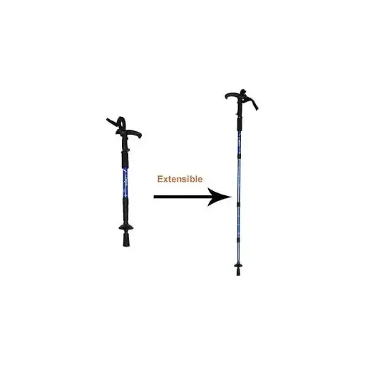 2PCS Anti Shock Trekking Hiking Pole Adjustable Telescoping Walking Stick for Mountaineering, 135 cm Aluminium Grade with Shock Absorber With an ON/OFF Feature Lightweight Hiking Poles