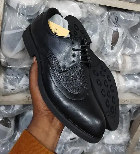 Black Laced Empire Brogue Dress Shoes for Men - Premium Comfort & Style