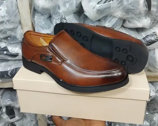 Empire Design Premium Leather Official Shoes Men Light Brown Slipon Shoes