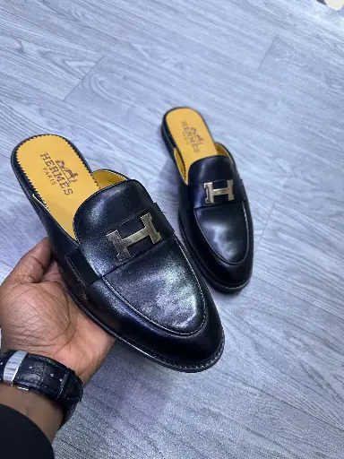Hermes Leather Mules - Men's Classic Slip-On Loafers | Comfortable Designer Slides