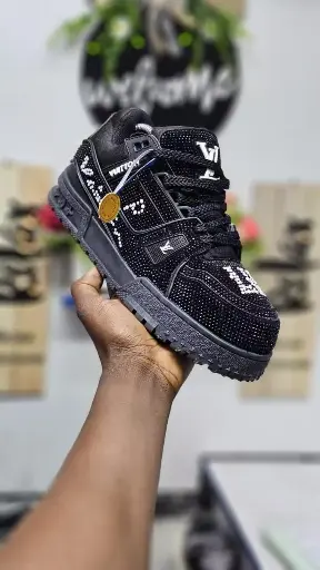 Louis Vuitton Black Crystal 'LV Trainer Maxi'