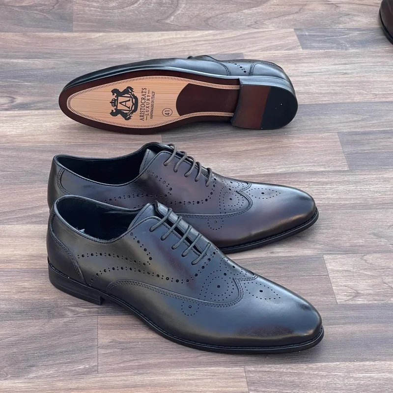 Aristocrats Luxury Oxford Premium Leather Black Official  Laceup