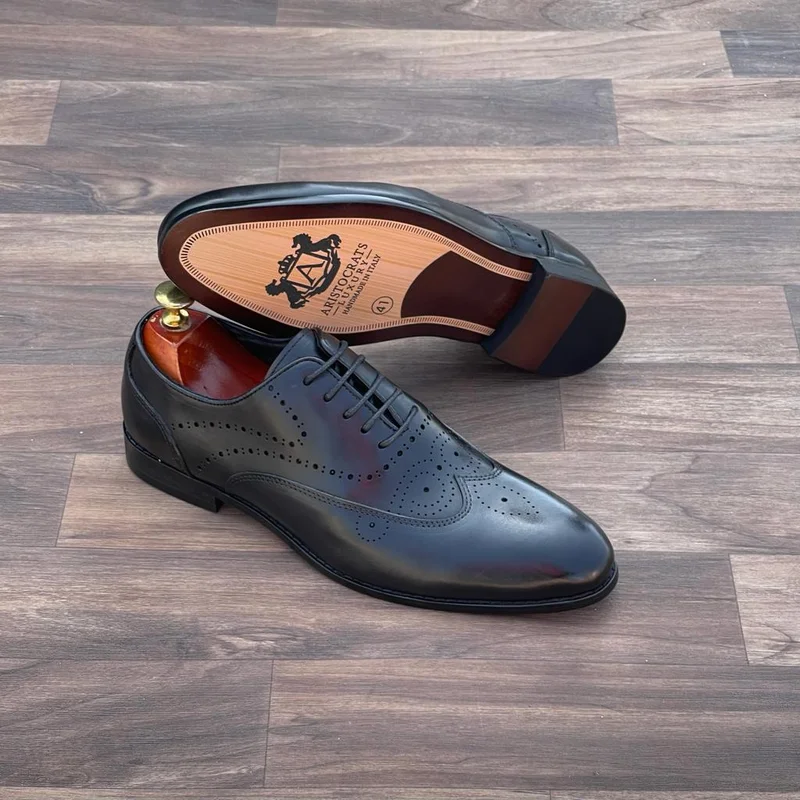 Aristocrats Luxury Oxford Premium Leather Coffee Brown Official  Laceup Shoe